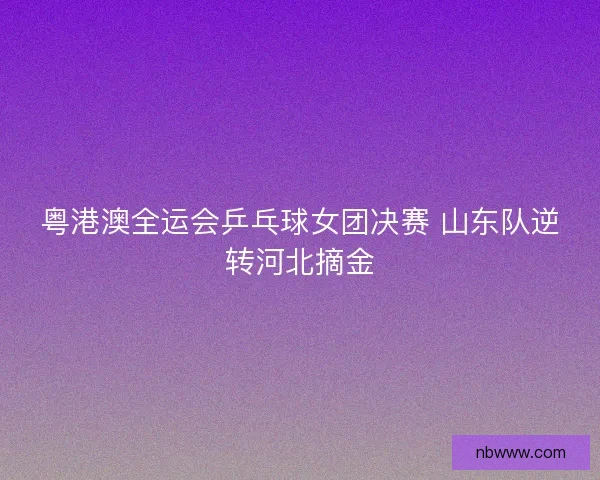 粤港澳全运会乒乓球女团决赛 山东队逆转河北摘金